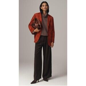 Anthropologie Dolan Boyfriend Blazer Red Left Coast Faux Suede Preppy Small NWT